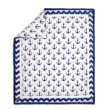The Peanut Shell&reg; Anchor Quilt in Navy. View a larger version of this product image.