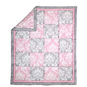 The Peanut Shell&reg; Damask Patchwork Quilt in Pink/Grey