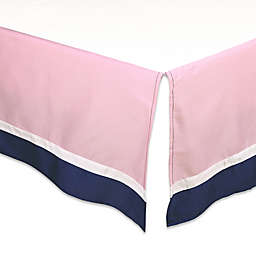 The Peanutshell™  Solid Crib Skirt in Pink/Navy