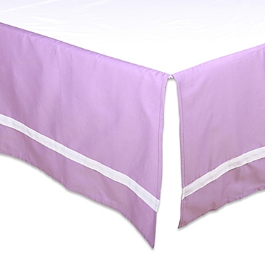 The Peanutshell&trade; Solid Crib Dust Ruffle in Purple/White. View a larger version of this product image.