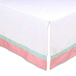 The Peanutshell™ Crib Skirt in Coral/Mint