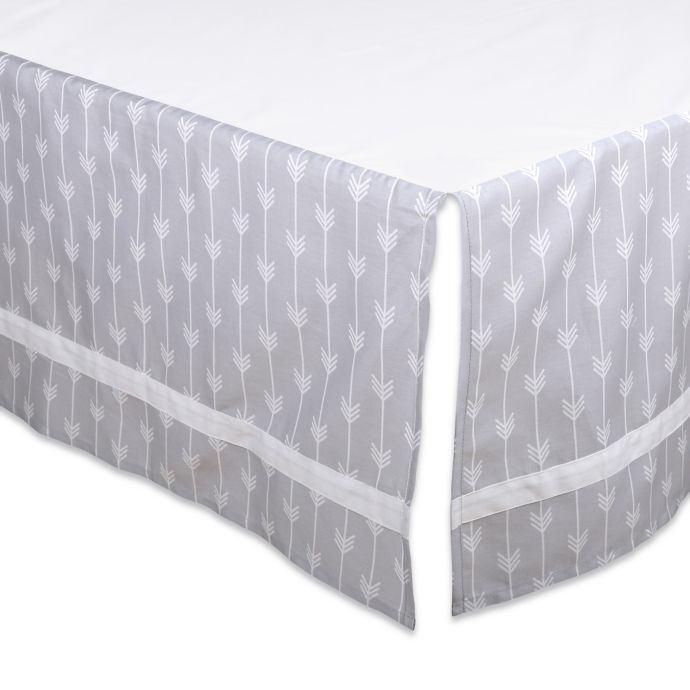 The Peanutshell Arrow Crib Skirt In Grey Buybuy Baby