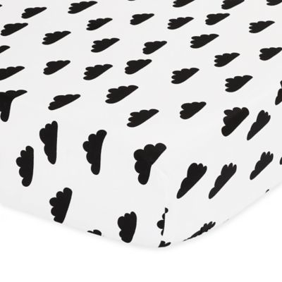 black and white fitted crib sheet