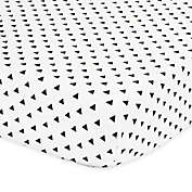 The Peanutshell&trade;  Triangle Fitted Crib Sheet in Black/White