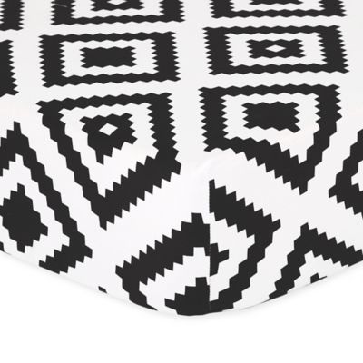 black and white fitted crib sheet