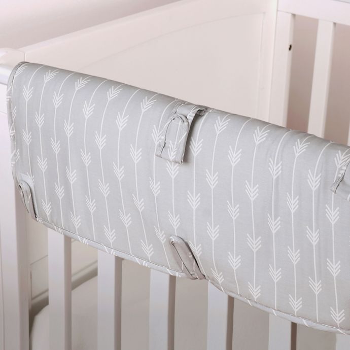 The Peanut Shell Arrows Crib Rail Guard In Grey Bed Bath Beyond