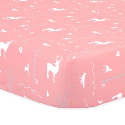 coral fitted crib sheet