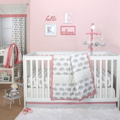 elephant mini crib bedding set