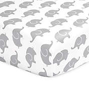 The Peanutshell&trade;  Elephant Fitted Crib Sheet in Grey