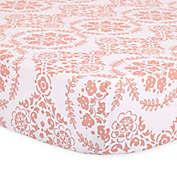The Peanut Shell&trade; Medallions Fitted Crib Sheet in Coral