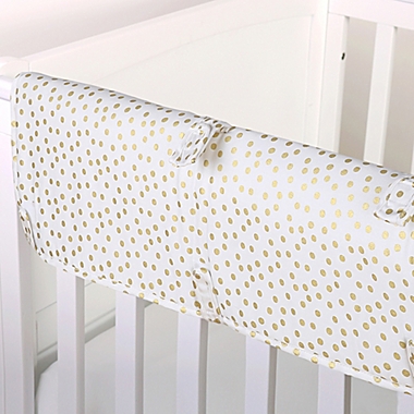 White Baby Changing Pad Cover with Gold Confetti Dots by The Peanut Shell 