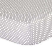 The Peanut Shell&trade; Dots Fitted Crib Sheet in Grey
