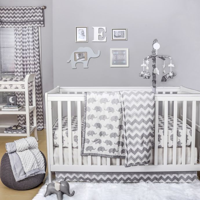 The Peanutshell™ Elephant Crib Bedding Collection in Grey ...