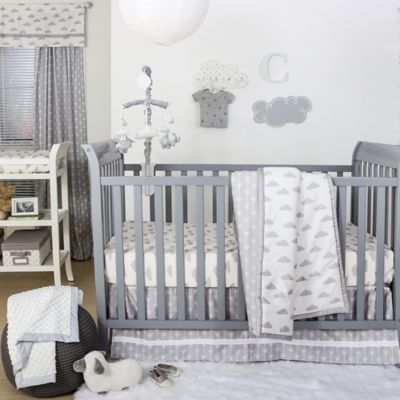 clouds and stars crib bedding