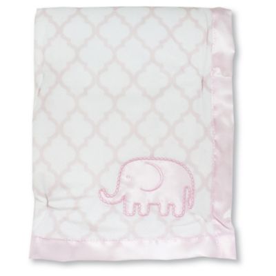 cotton baby blanket with satin trim