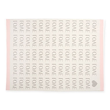 Elegant Baby&reg; Love Heart Knit Blanket in Pink. View a larger version of this product image.