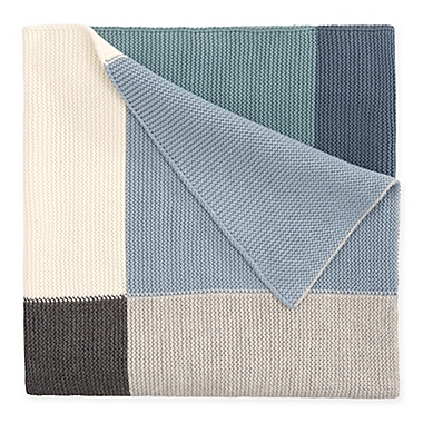 Elegant Baby&reg; Patchwork Knit Blanket in Multicolor Blue. View a larger version of this product image.