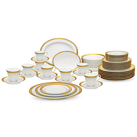 Alternate image 1 for Noritake® Crestwood Gold 50-Piece Dinnerware Set