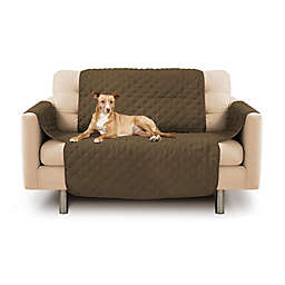 Precious Tails Durable Quilted Microsuede Loveseat Cover in Camel