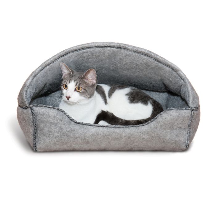 Amazin Kitty Hooded Cat Lounger In Grey Bed Bath Beyond