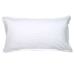 Aura Solid Linen Cotton King Pillow Sham in White