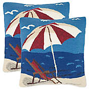Safavieh Beach Lounge Throw Pillows in Marine/Red (Set of 2)