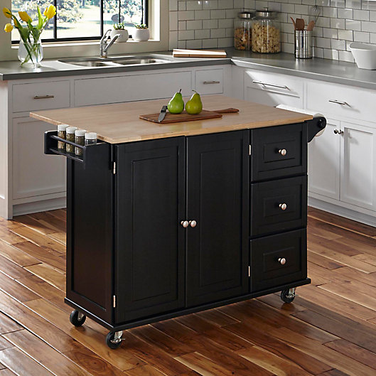 Alternate image 1 for Home Styles Liberty Kitchen Cart with Wooden Top