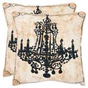 Safavieh Velleron 18-Inch x 18-Inch Throw Pillows in Beige (Set of 2)