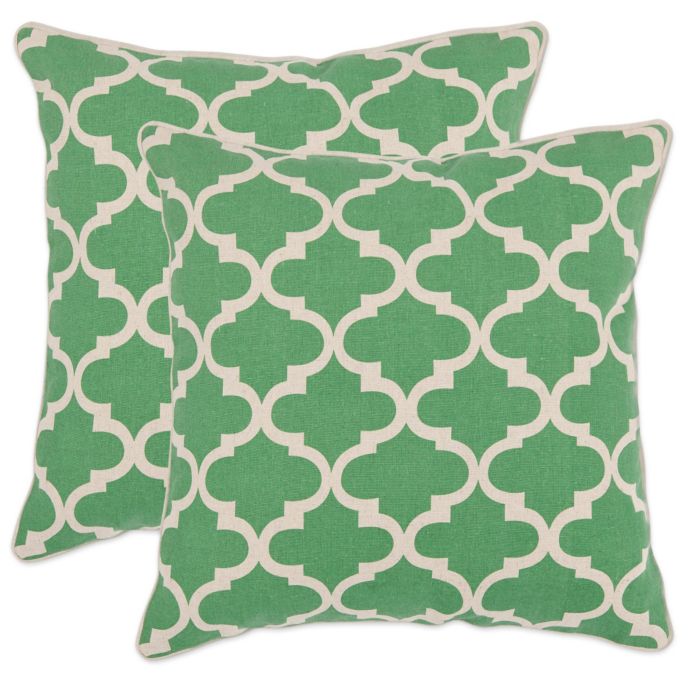 Safavieh Suzy Throw Pillows In Green Set Of 2 Bed Bath Beyond