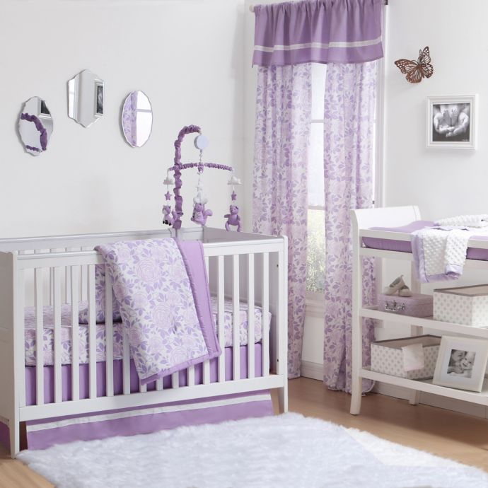 The Peanutshell Rose 4 Piece Crib Bedding Set In Purple Buybuy Baby