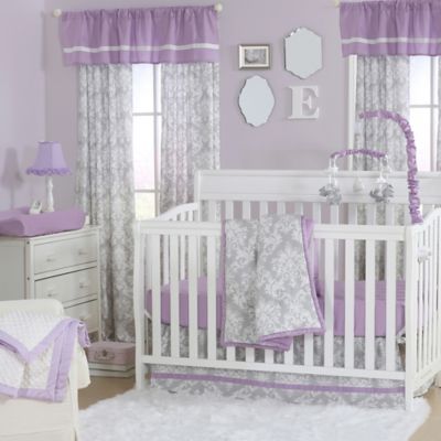 purple and grey baby room