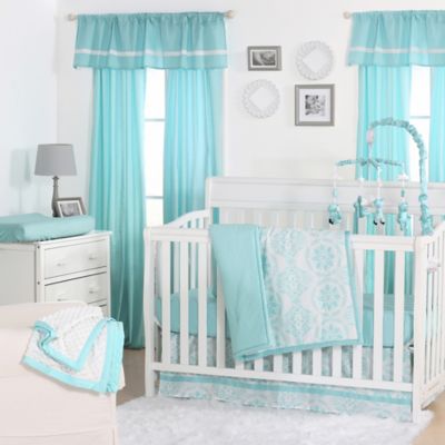 teal crib set