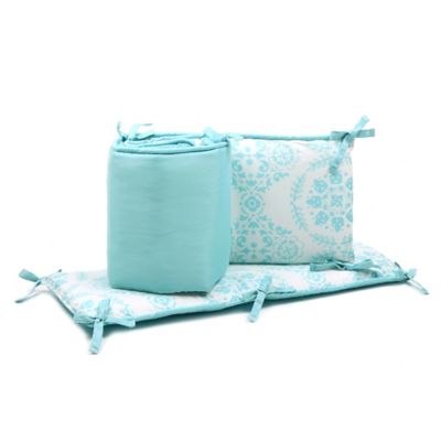 teal crib bumper