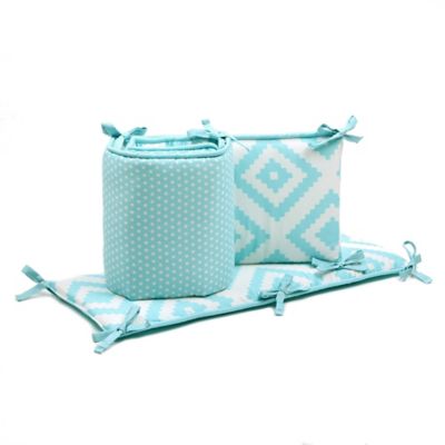 teal crib bumper