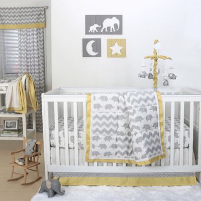 yellow elephant crib bedding