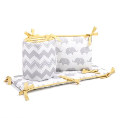 yellow crib bumper