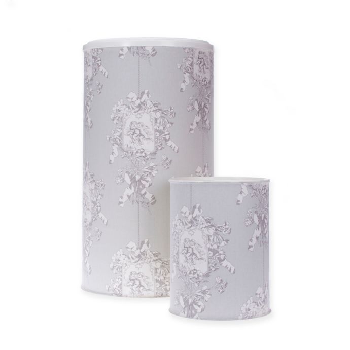 Glenna Jean Heaven Sent Toile Hamper And Wastebasket Set In Grey