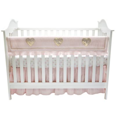 pink and gold baby bedding