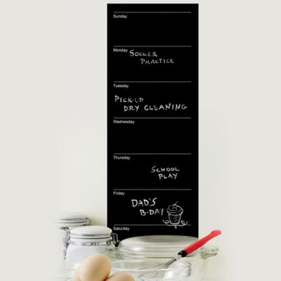 Wallies Peel-and-Stick Weekly Chalk Calendar