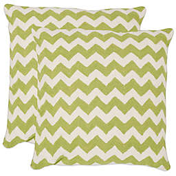 Safavieh Striped Tealea 22-Inch Throw Pillows in Lime/Green (Set of 2)