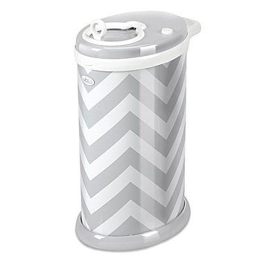 Ubbi&reg; Diaper Pail in Grey Chevron. View a larger version of this product image.