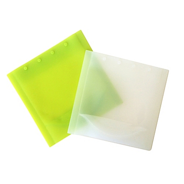 Silikids&reg; Siliskin&reg; 2-Pack Silicone Snack Bags in Teal/Lime. View a larger version of this product image.