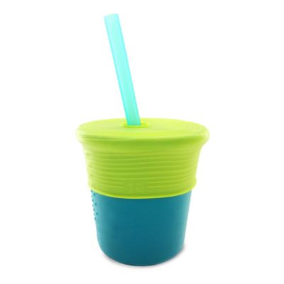 Silikids&reg; 8 oz. Silicone Cup with Straw in Teal/Lime