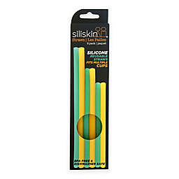 Silikids® 6-Pack Reusable Silicone Straws in Aqua/Orange
