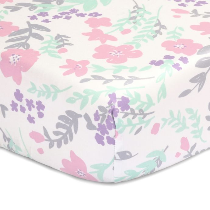 The Peanutshell™ Floral Fitted Crib Sheet in Pink Bed Bath & Beyond