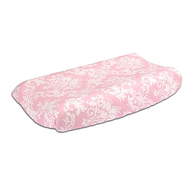The Peanutshell&trade; Damask Changing Pad Cover in Pink. View a larger version of this product image.