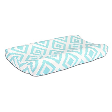 The Peanutshell&trade; Tiles Changing Pad Cover in Teal. View a larger version of this product image.