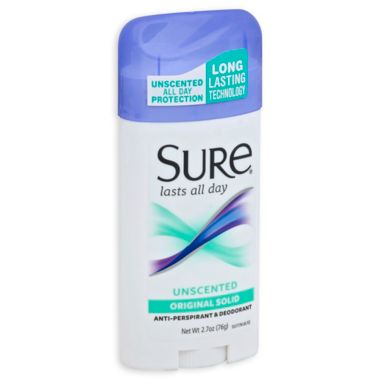 Sure&reg; 2.7 oz. Antiperspirant Solid in Unscented. View a larger version of this product image.