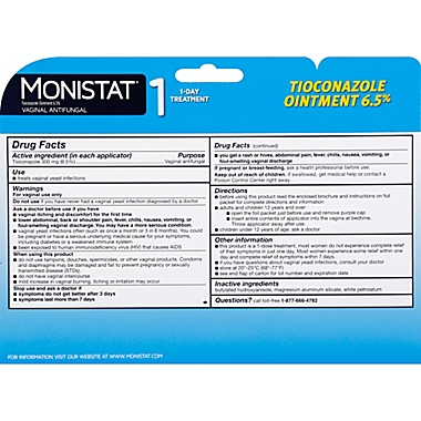 Monistat&reg; 1 Simple Therapy&trade; Prefilled Vaginal Antifungal Ointment. View a larger version of this product image.