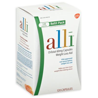 alli&reg; Weight Loss Aid Orlistat 60 mg Capsules 120-Count Refill Pack